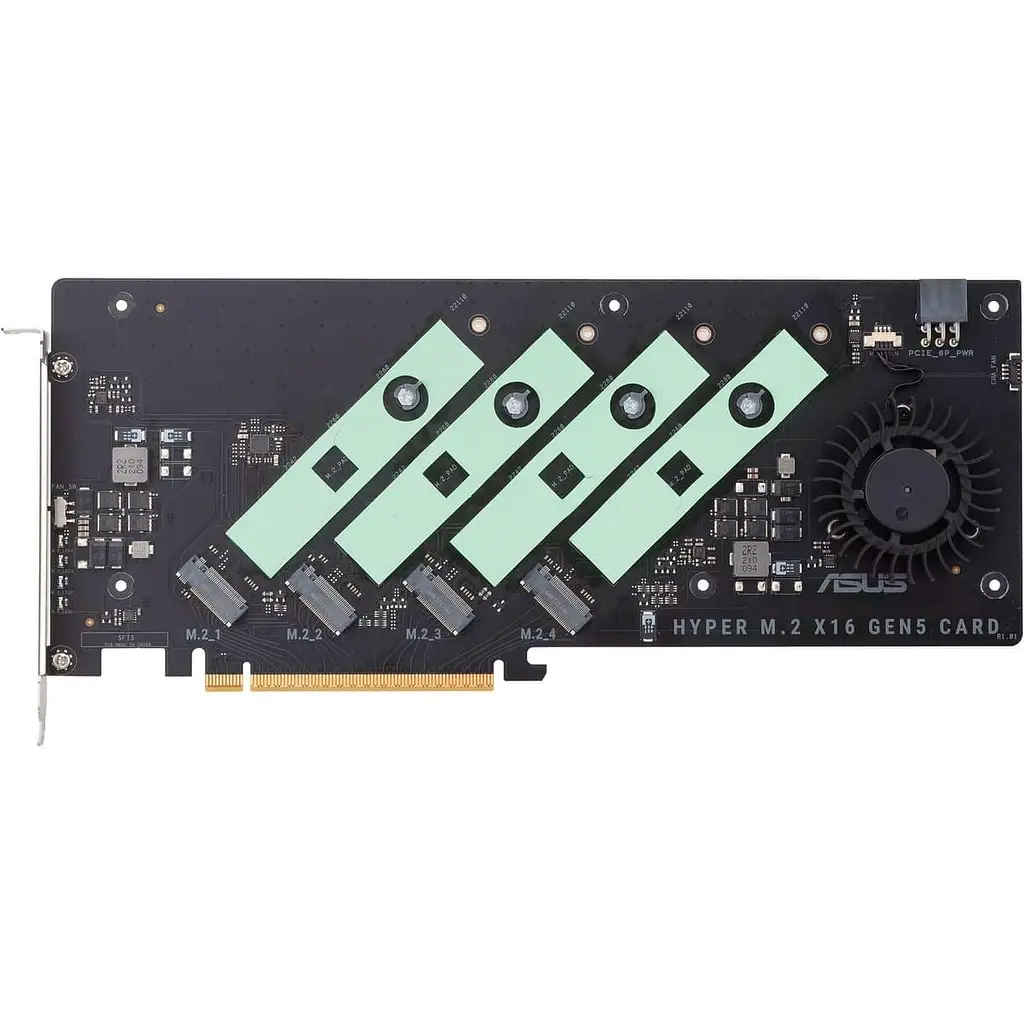 Плата-адаптер PCIe ASUS Hyper M.2 X16 PCIe 5.0 Expansion Card GEN 5 (90MC0CY0-M0EAY0) - фото 2