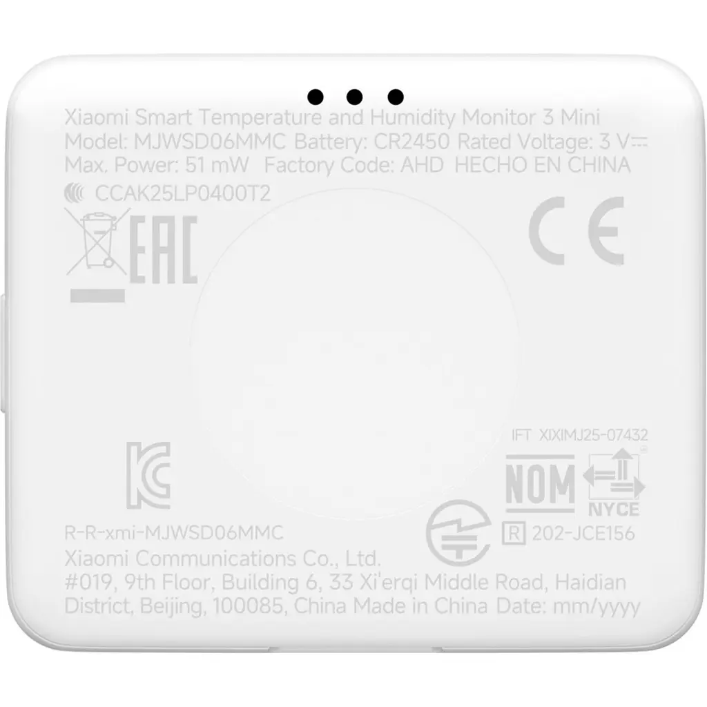 Розумний термогігрометр Xiaomi Smart Temperature and Humidity Monitor 3 Mini (QBH4312GL) [144525] - фото 10