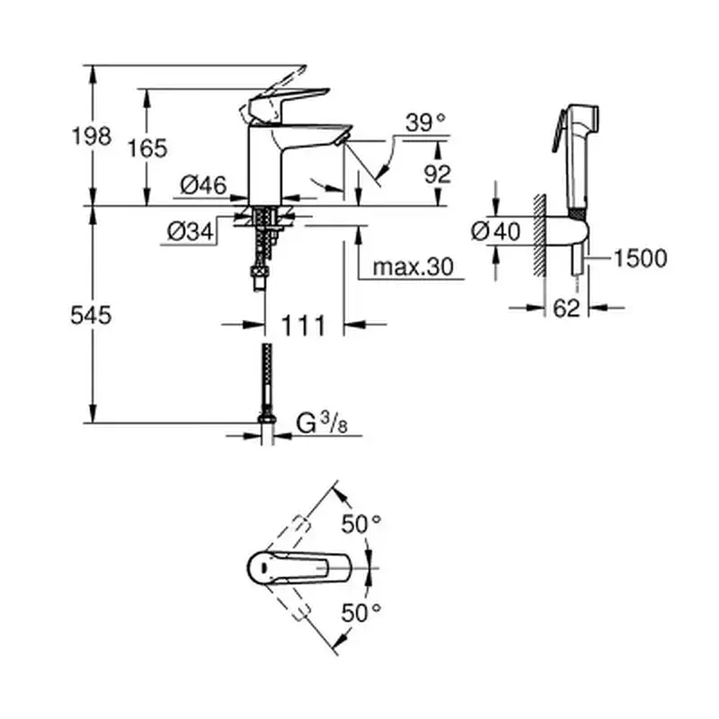 Змішувач Grohe QuickFix Start S-Size зі змішувачем (231232433) - фото 4