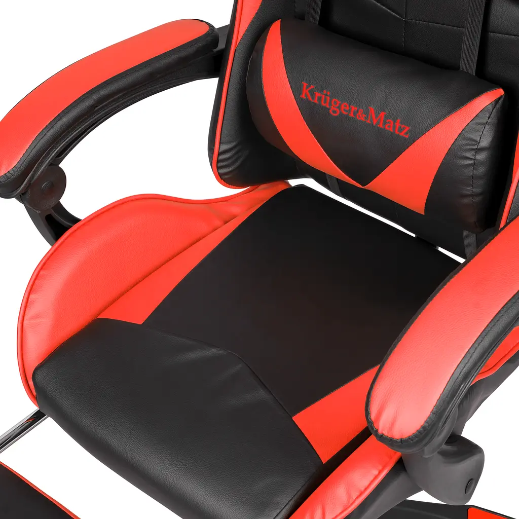 Кресло геймерское Kruger & Matz GX-150 с подставкой для ног Red/Black - фото 6