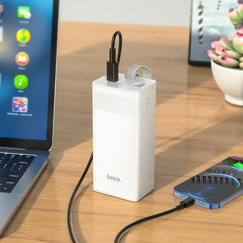 Зовнішній акумулятор Hoco J86 Powermaster 40000mAh білий - фото 4