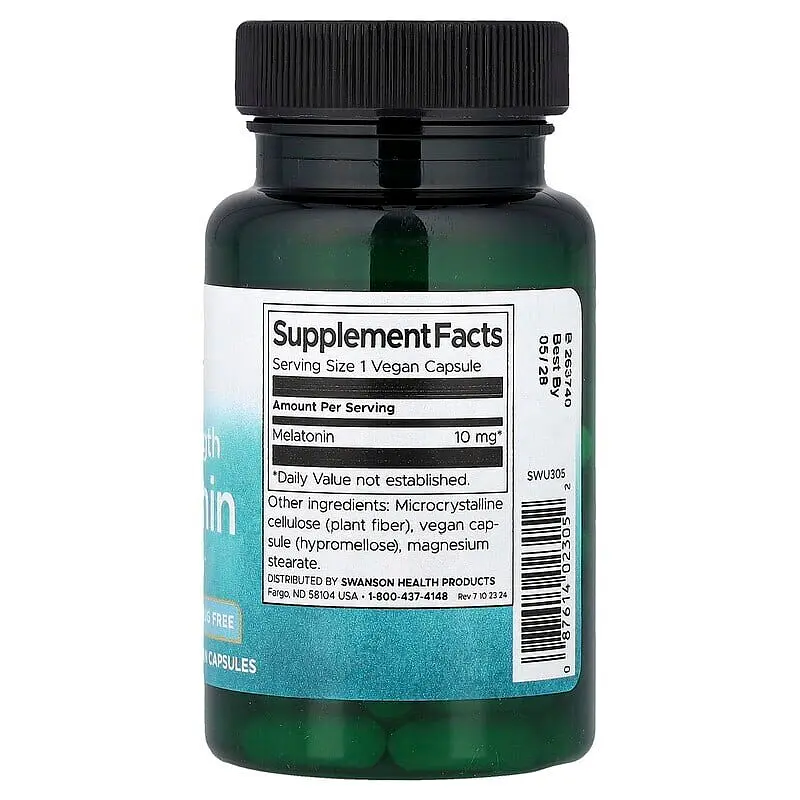 Мелатонін Swanson Melatonin 10 mg Triple Strength, 60 капсул - фото 2