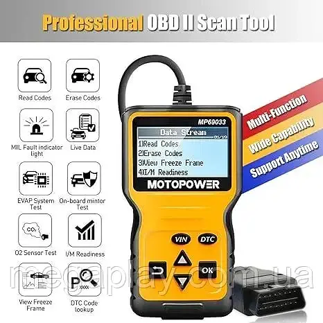 Автомобільний діагностичний сканер OBD2 MOTOPOWER MP69033 для читання та скидання помилок - фото 3
