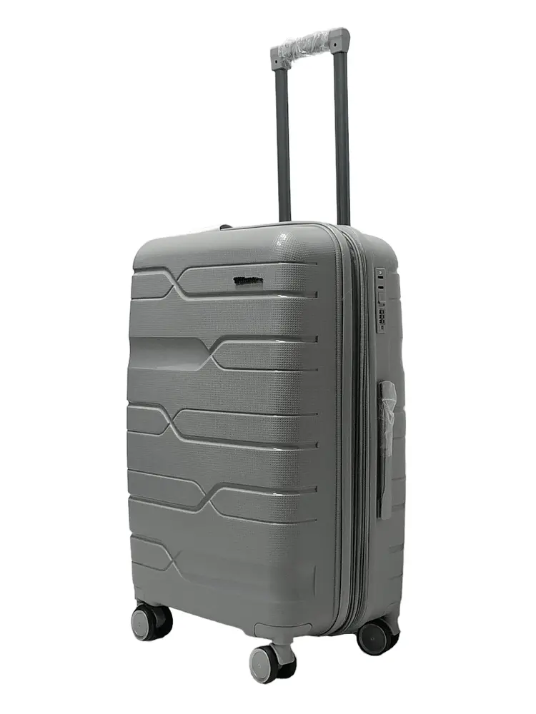 Валіза середня M поліпропілен Milano bag 0306 65×42×28см 56л Срібна - фото 2