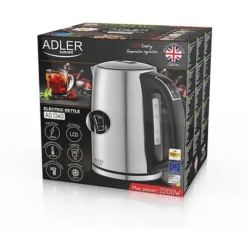 Чайник электрический Adler AD 1340 Металлический с дисплеем контролем температуры и поддержкой тепла 1.7 л - фото 10