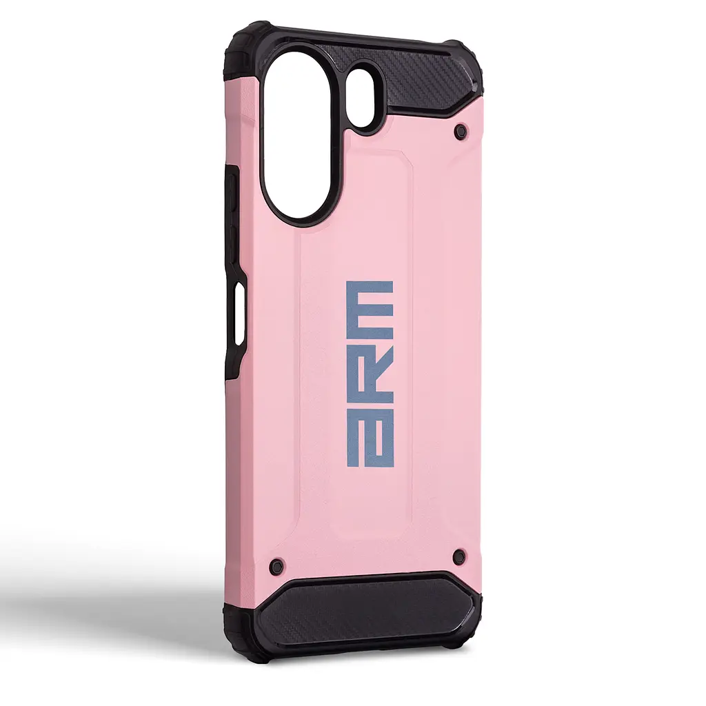 Чехол для Xiaomi Redmi 13C 4G Poco C65, Panzer, розовый, противоударный, бронированный, милитари, панель-накладка, защита всего корпуса, защита дисплея и камеры, термополиуретан (TPU) + поликарбонат (PC), ArmorStandart (ARM73703) - фото 2