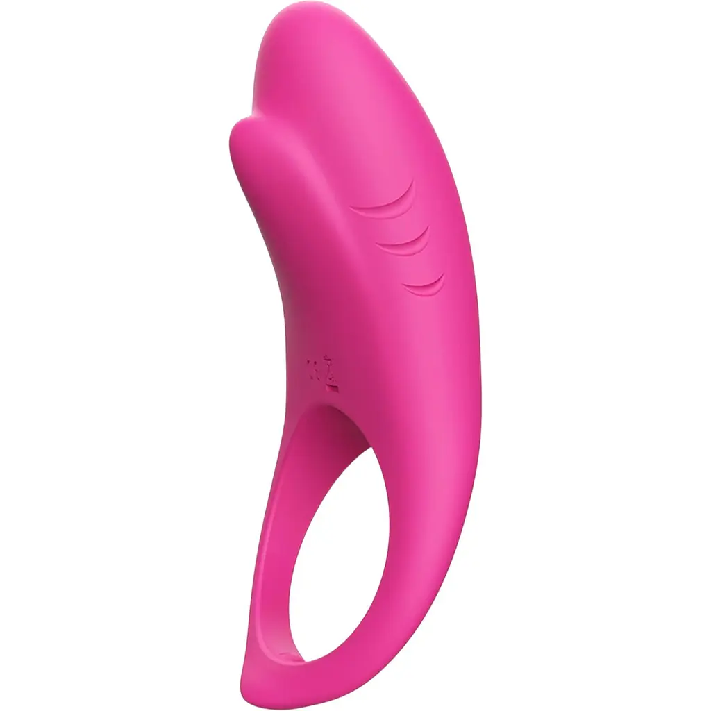Ерекційне кільце Boss Series Vibro Shark 6 см рожевий - фото 1