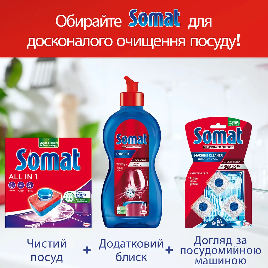 Таблетки для посудомоечной машины Somat All in 1 Extra 85 шт. - фото 6