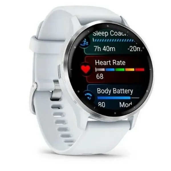 Смарт-часы Garmin Venu 3 Silver Stainless Steel Bezel with Whitestone Case and Silicone Band (010-02784-00) - фото 2