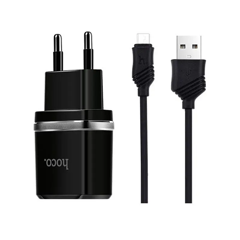 Адаптер мережевий Hoco Micro cable C12 2USB, 2.4 А - фото 8