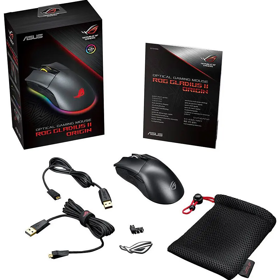 Мышь Asus ROG Gladius II Origin Black [90MP00U1-B0UA00] [102822] - фото 6