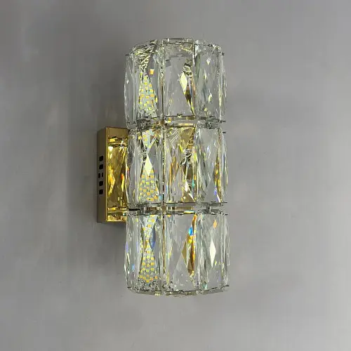 Настенный LED светильник для спальни и коридора Linisoln 9666 FG золото стекло 23 см 7W 3 режима - фото 3