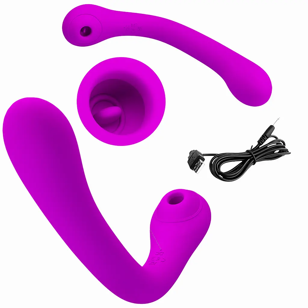 Вібратор з вакуумним стимулятором клітора Pretty Love Alex фіолетовий - фото 9