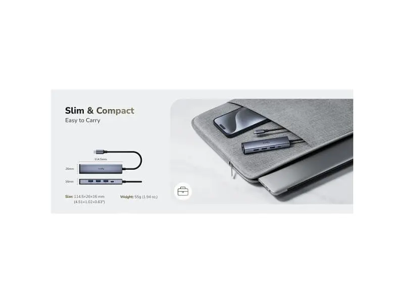 USB-хаб CUDY UH605 Grey - фото 4