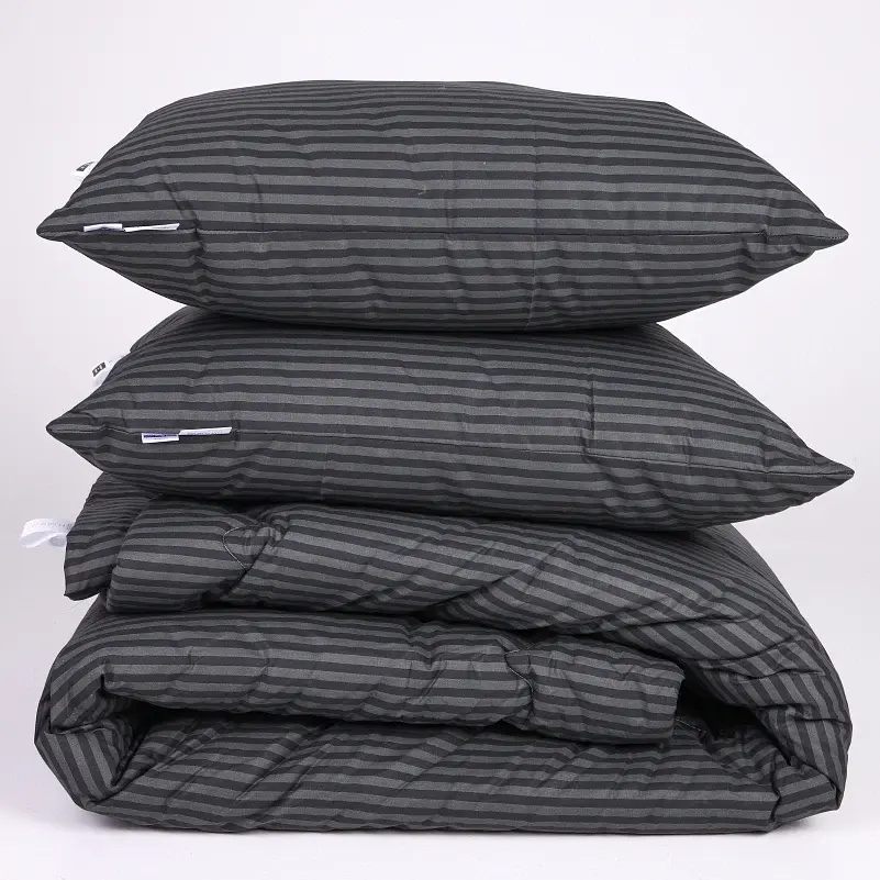 Набор MirSon №1087 Сolor Fun Line Stripe Black Bamboo 155 х 215 см черный (2200010880991) - фото 3