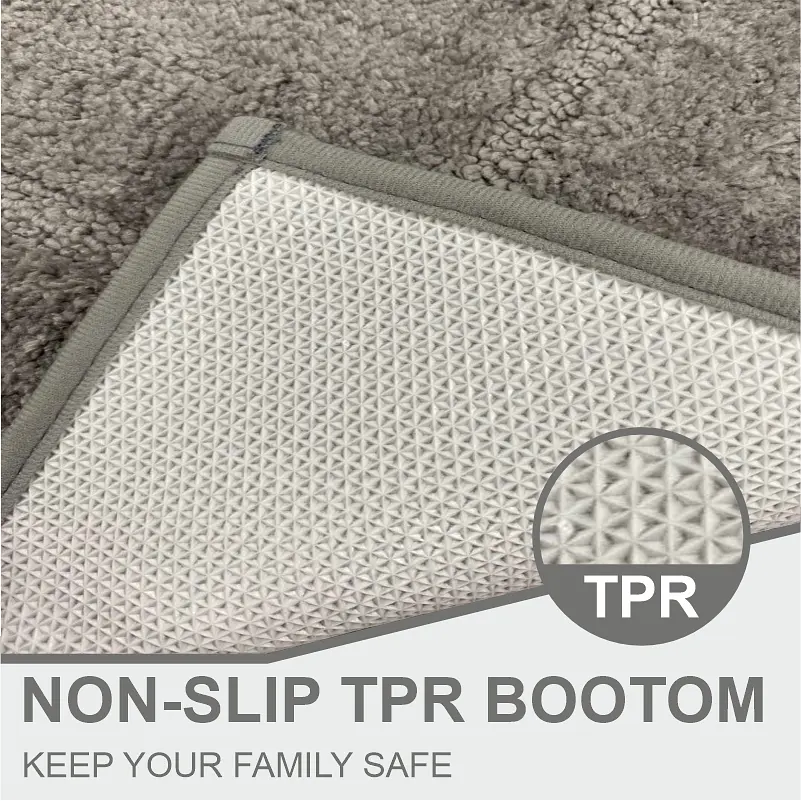  Набор ковриков 2 шт: 40 x 60 см и 50 x 80 см – экстра мягкий, абсорбирующий, прочный, прорезиненный – Серый - фото 3