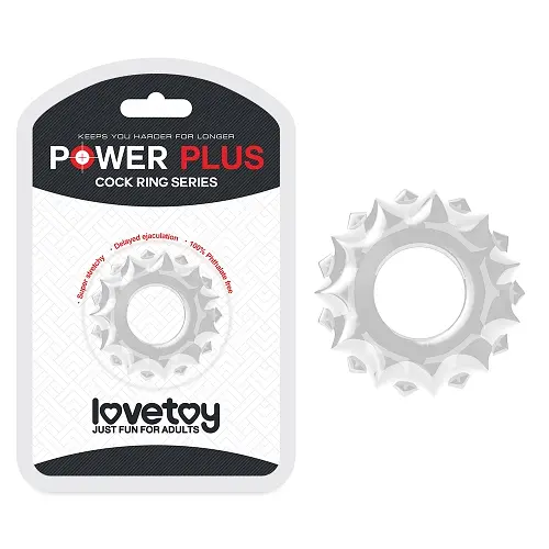 Рельєфне ерекційне кільце Lovetoy Power Plus Cockring Clear, 1.7 см (прозорий) - фото 6