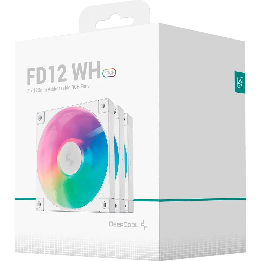 Комплект корпусних вентиляторів Deepcool FD12 ARGB 3-Pack White (R-FD12-WHAPN3-G) [177888] - фото 10