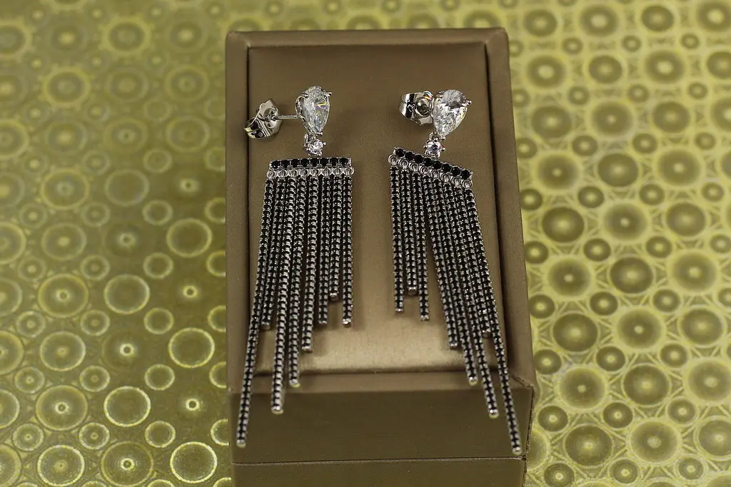 Сережки гвоздики Xuping Jewelry підвіски сяючі промені 7 см сріблясті - фото 3