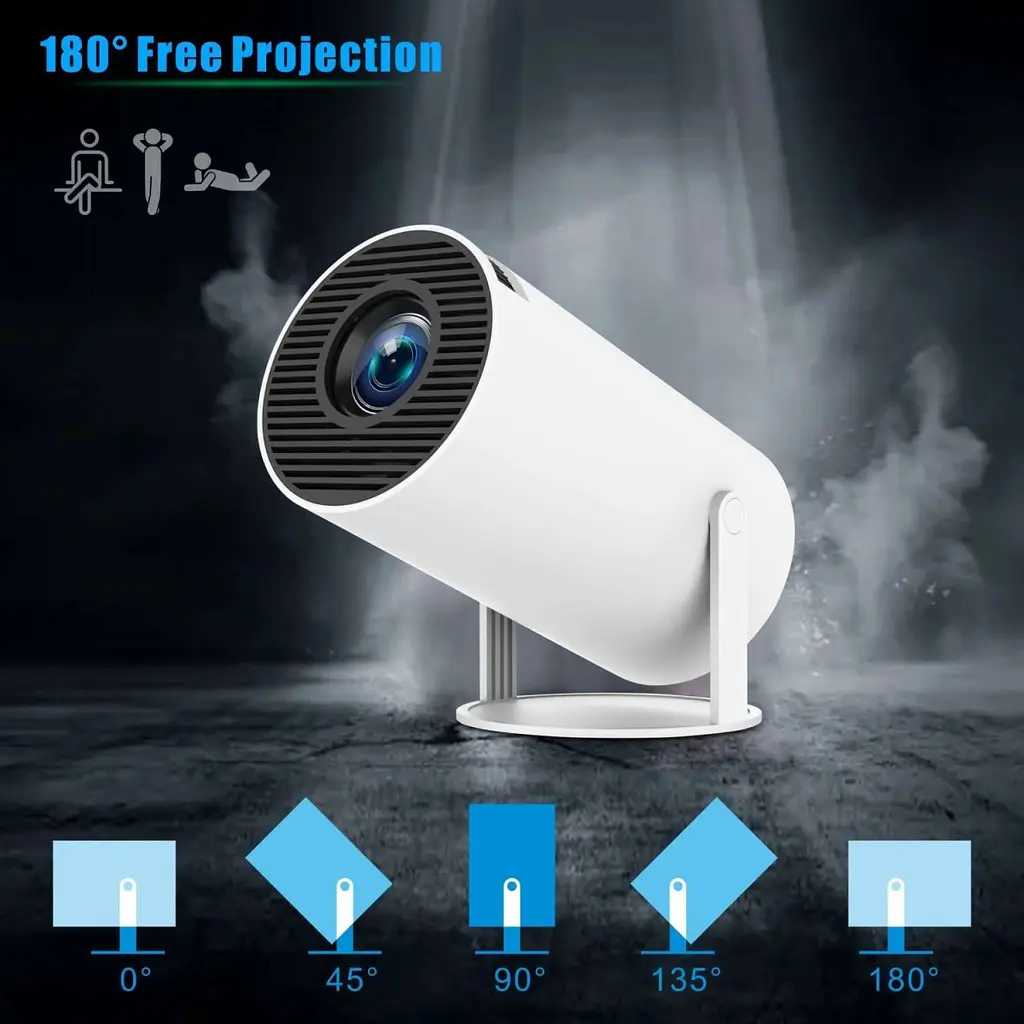 Проектор H96 MAX HY300A LED LCD HD 100AL 16:9 RK3326 1G/8G Android 9.0 HDMI WiFi BT білий (H96MAX_HY300A) - фото 2
