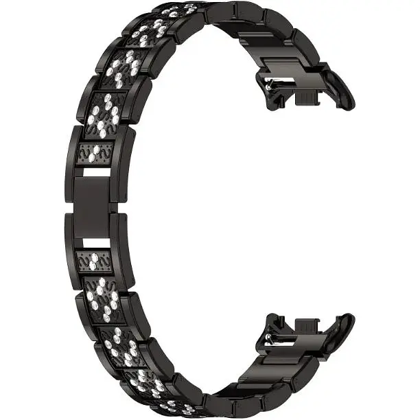 Ремешок DK CDK для Xiaomi Mi Smart Band 10 Metal Band Fitlink Diamond (016444) (black) - фото 2