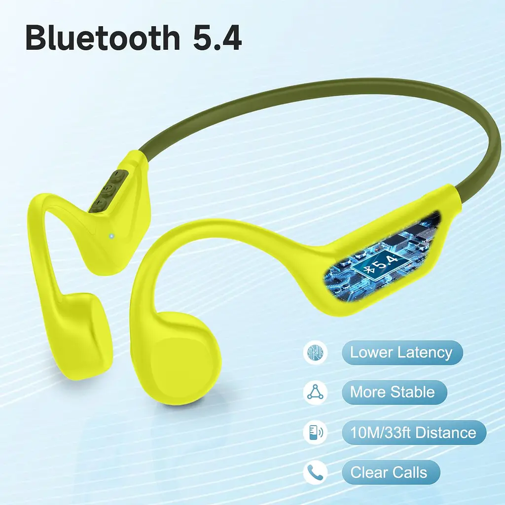Спортивні кісткові бездротові навушники LOBKIN K21 з Bluetooth 5.4, Open Ear, мікрофоном, IPX5 жовто-коричневі - фото 3