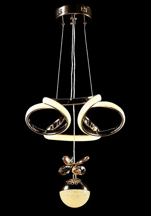 Люстра стельова LED Splendid Ray L124/2, 2 лампи, золото, білий, регульована висота 30-120 см - фото 4