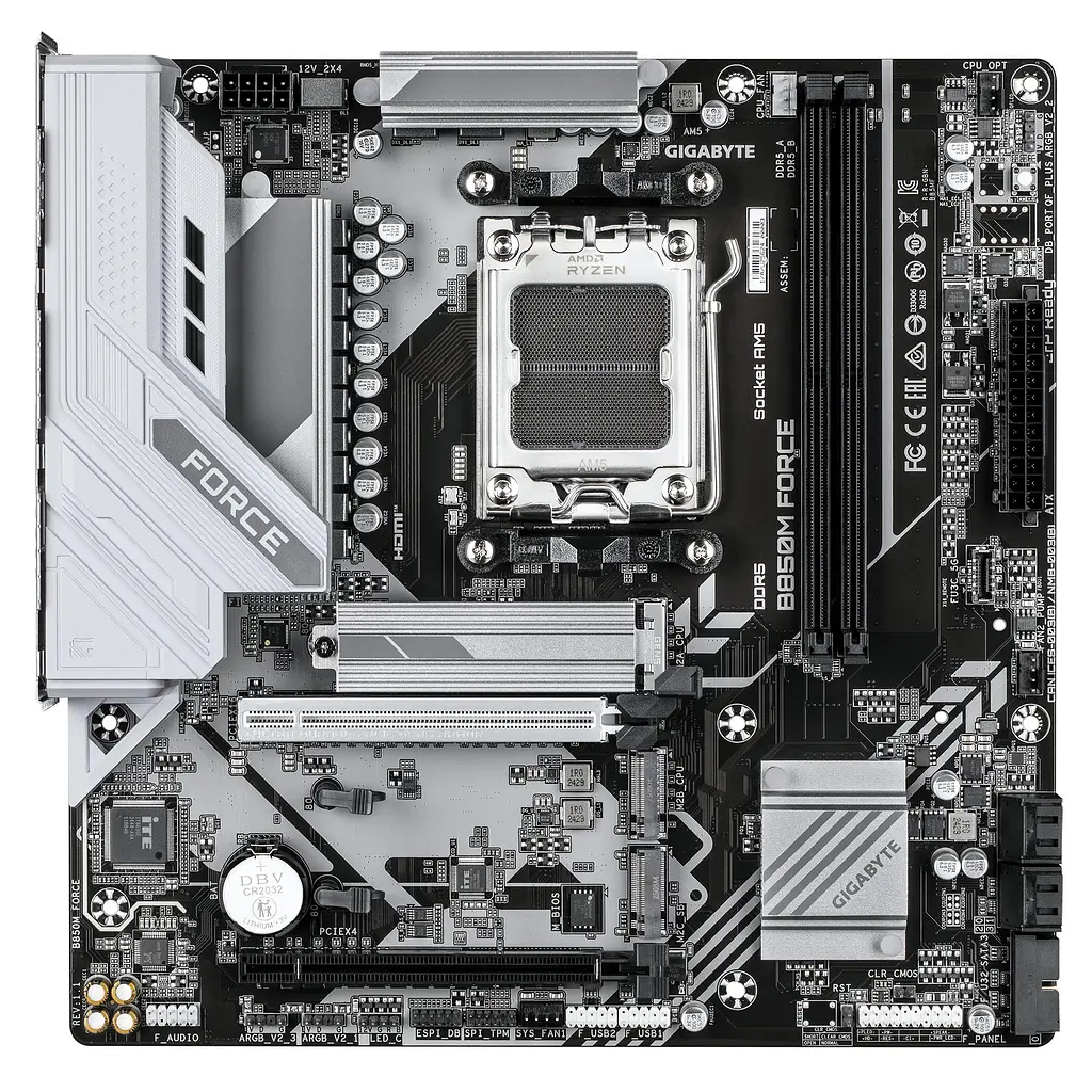 Материнська плата B850M FORCE sAM5 B850 2xDDR5 M.2 HDMI DP mATX Gigabyte teh0019010 - фото 2