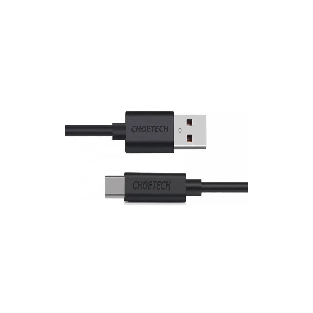 Дата кабель USB 2.0 AM to USB-C 3.0m 18W PVC black Choetech (AC0004-BK) - фото 2