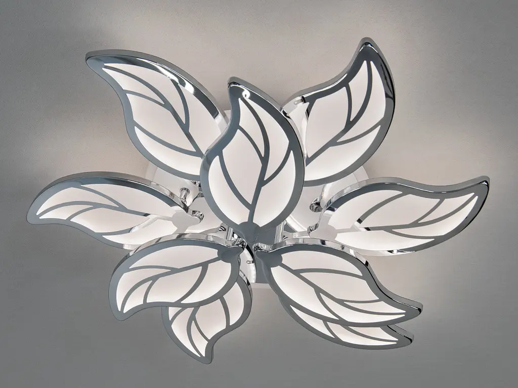 Люстра стельова LED Diasha 8028/6+3HR, 140W, 3200K-6500K, хром, сучасний стиль з пультом та диммером - фото 3