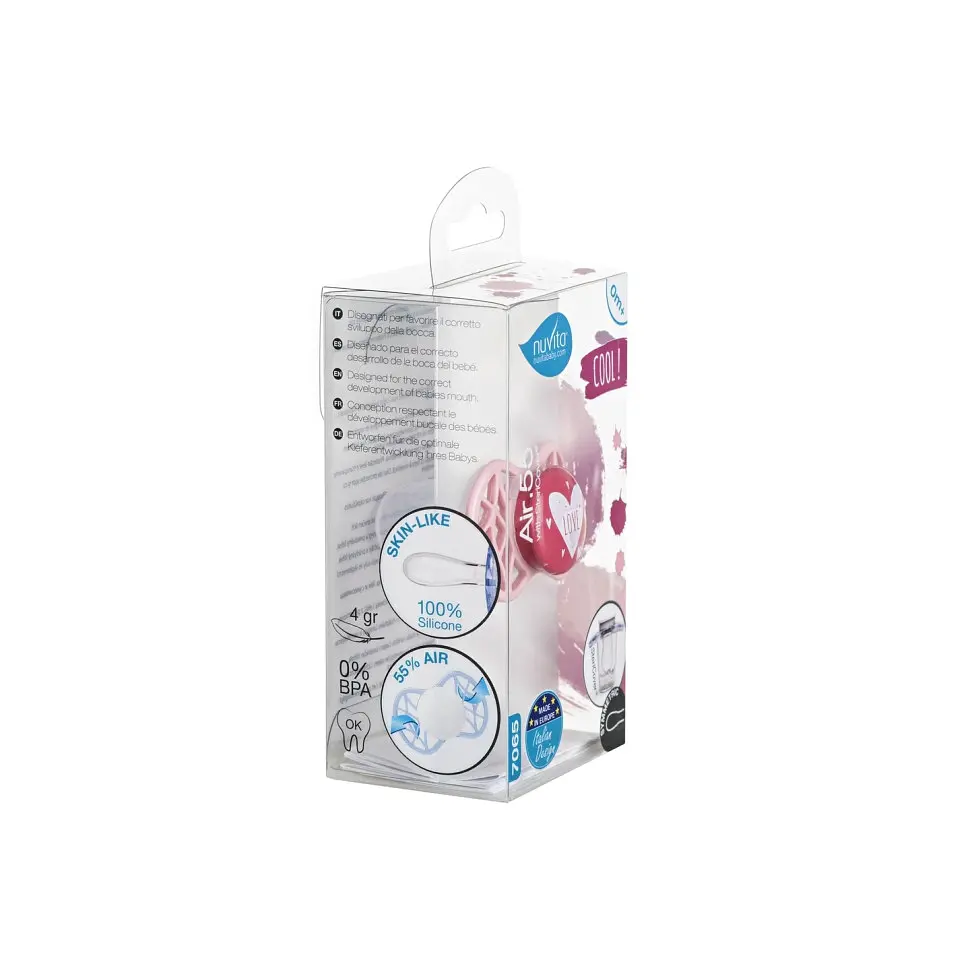 Пустушка Nuvita 7065 Air55 Cool симетрична 0m+ LOVE рожево-персикова NV7065PR - фото 4