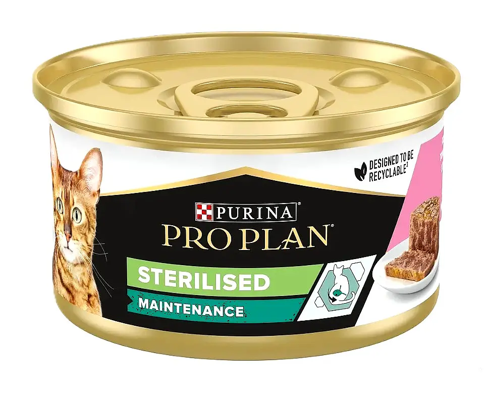 Вологий корм для стерилізованих котів Purina Pro Plan Sterilised з лососем і тунцем, 85 г