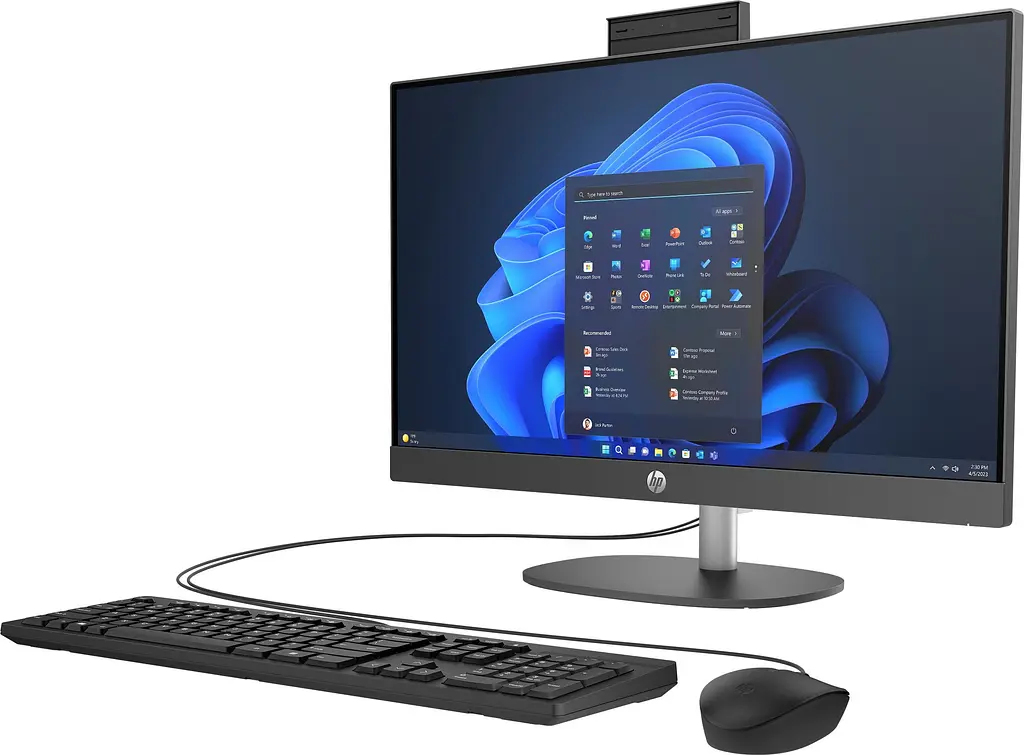 HP Комп'ютер персональний моноблок 240-G10 23.8" FHD IPS AG, Intel i3-N300, 8GB, F512GB, UMA, WiFi, кл+м, 3р, Win11P, чорний - фото 3