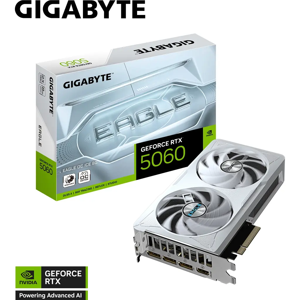 Видеокарта Gigabyte GeForce RTX5060 8Gb Eagle OC ICE (GV-N5060EAGLEOC ICE-8GD) - фото 11
