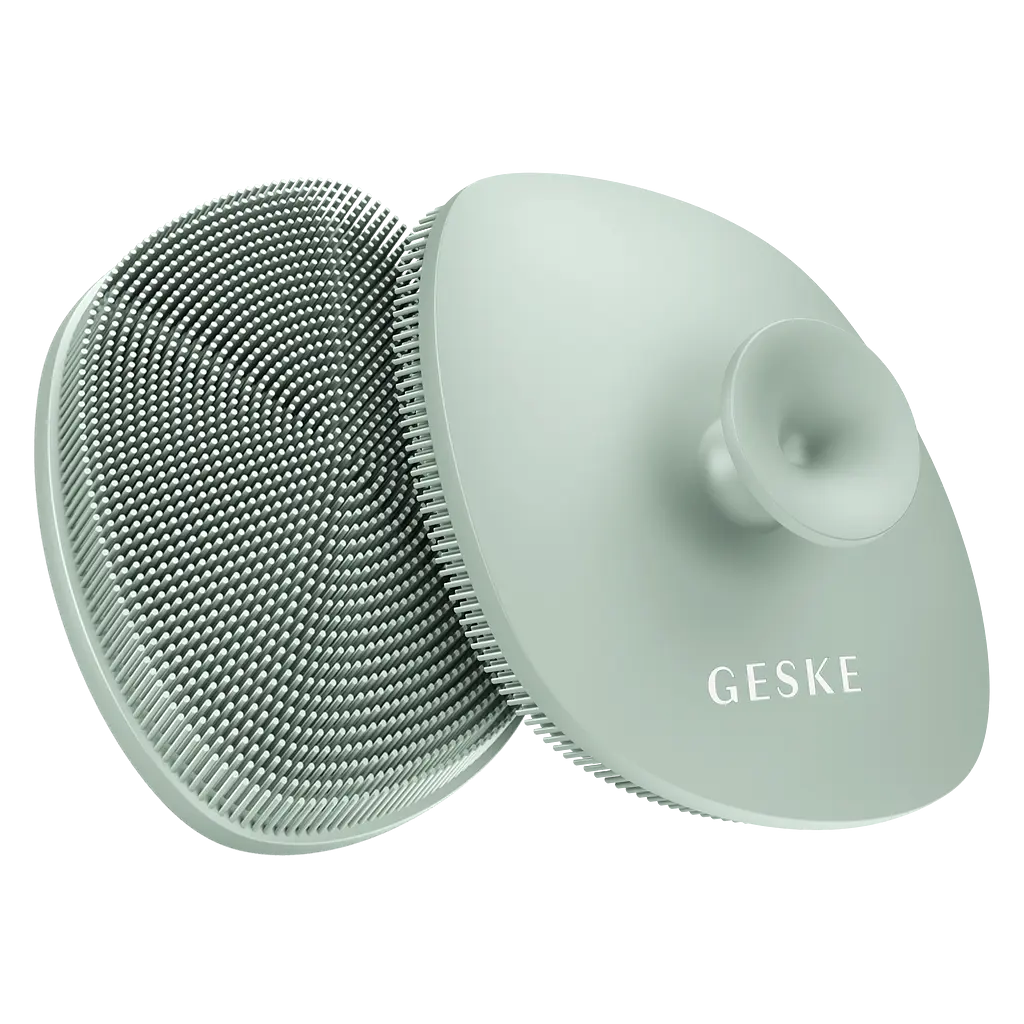 Щітка для обличчя GESKE Facial Brush 4 в 1 з тримачем зелена - фото 3