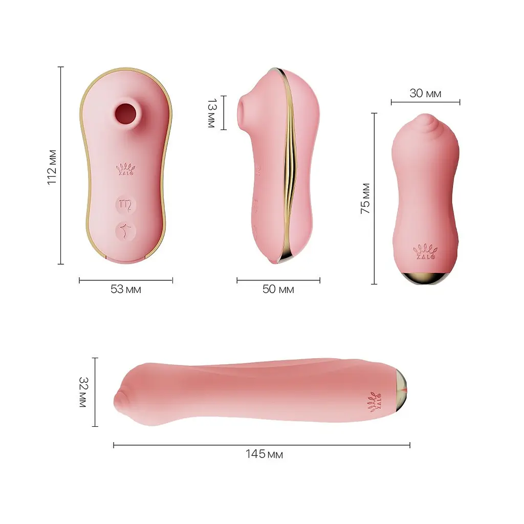Набір 3в1 Zalo - UNICORN Set Pink, віброяйце, пульсатор, вакуумний стимулятор - фото 2