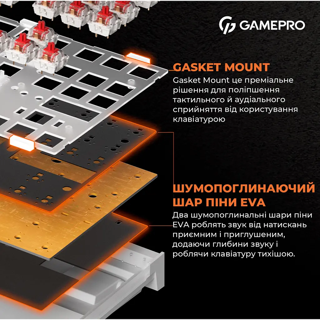 Клавіатура GamePro Red з Hot-Swap RGB Black дротова механічна (MK180B) - фото 11
