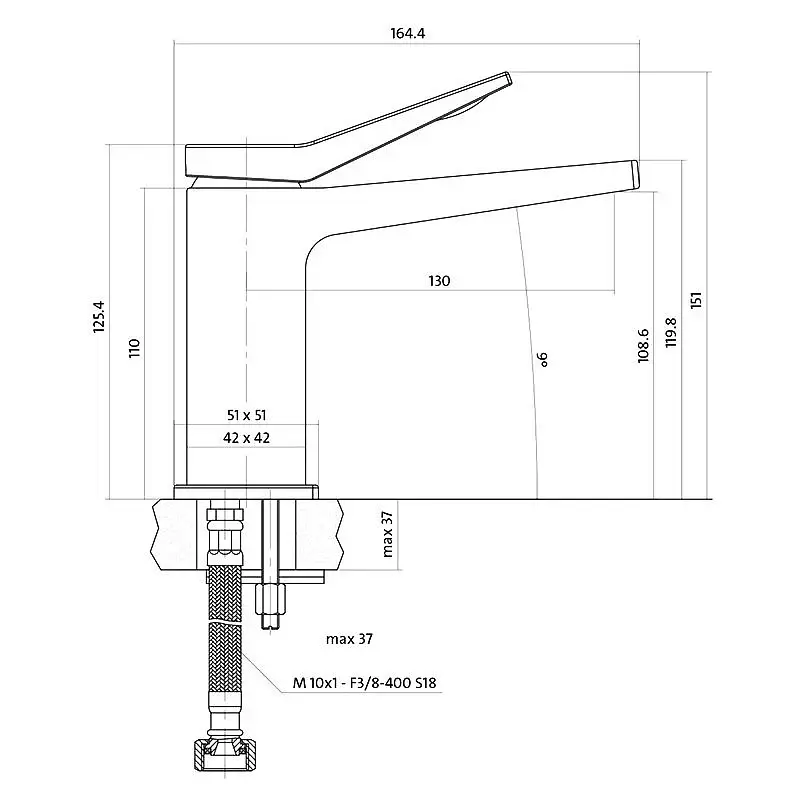 Змішувач для умивальника Cersanit Cromo S951-220 одноважільний Хром 30412 - фото 3