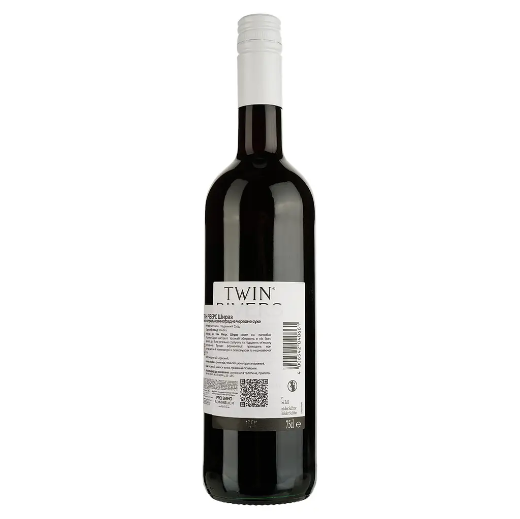 Вино Twin Rivers Shiraz, красное, сухое, 0,75 л - фото 2