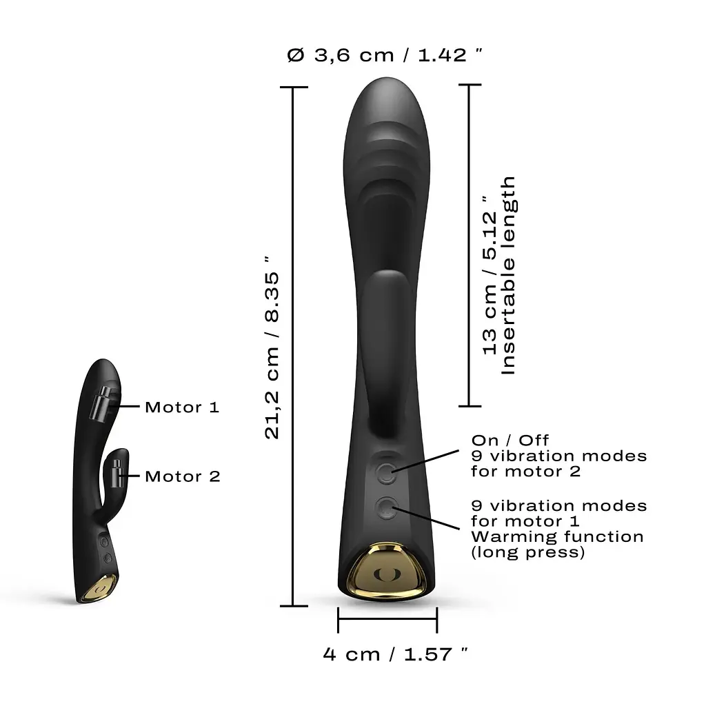 Вібратор-кролик Dorcel Flexi Rabbit Гнучкий з нагріванням, 21,2 см чорний - фото 5