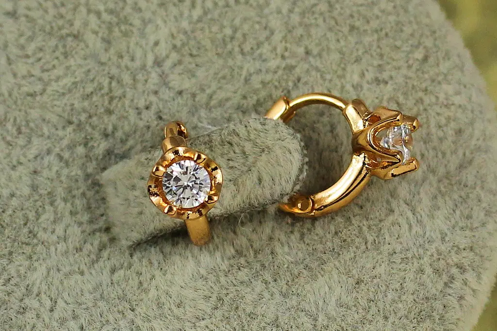 Сережки дитячі Xuping Jewelry портулак 8 мм золотисті - фото 2