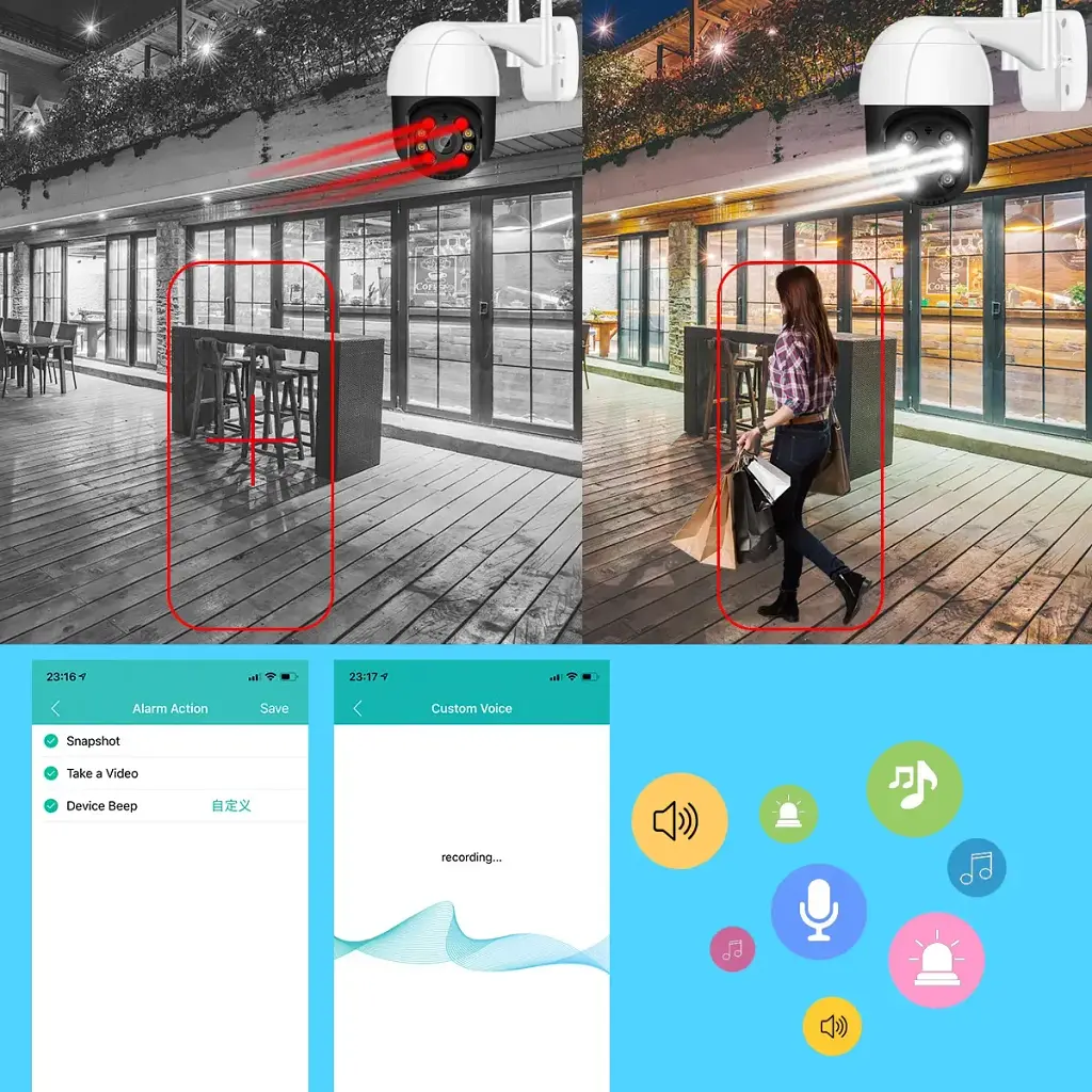 Вулична IP Wi-Fi PTZ-D4 камера спостереження Відеоспостереження Купольна Поворотна IP66 біло-чорна - фото 8