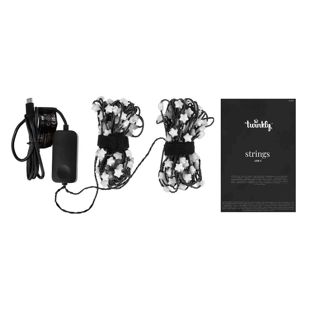 Twinkly Гірлянда Smart LED Twinkly Strings Star RGB 200 IP20 12м USB-C кабель зелений без БЖ - фото 2