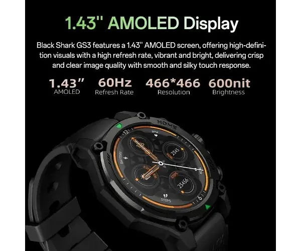Годинник розумний Black Shark GS3-Black BS-GS3 чорний - фото 8