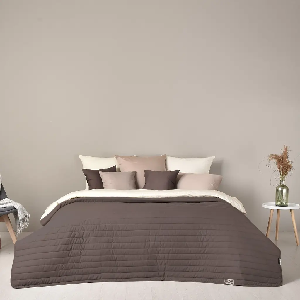 Двостороннє покривало Ideia Стиль Люкс, шоколадний та бежевий, 240х220 см (8-13499) - фото 7