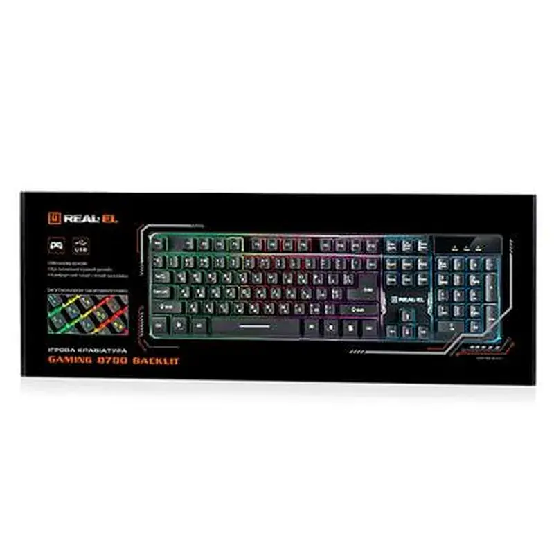 Клавіатура REAL-EL 8700 Gaming Backlit Black (EL123100015) - фото 3