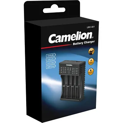 Зарядний пристрій для акумуляторів Camelion універсальний для Ni-MH 1.2V, Li-Fe 3.2V, Li-Ion 3.7-3.85V, вхід DC 5V-2A (LBC-321) - фото 3