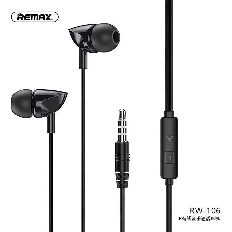 Навушники Remax with mic Wired Earphone RW-106 HD Mic - фото 4