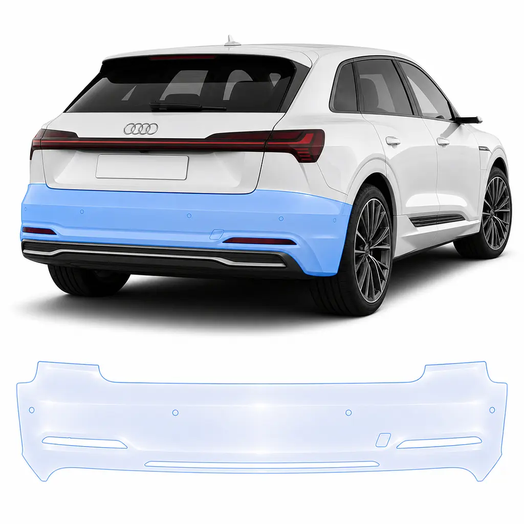 Антигравійна захисна бронеплівка за лекалами для Audi e-tron GT J1 2021- задній бампер