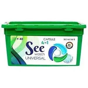 Капсули для прання універсальні 4в1 See Wash 40 шт